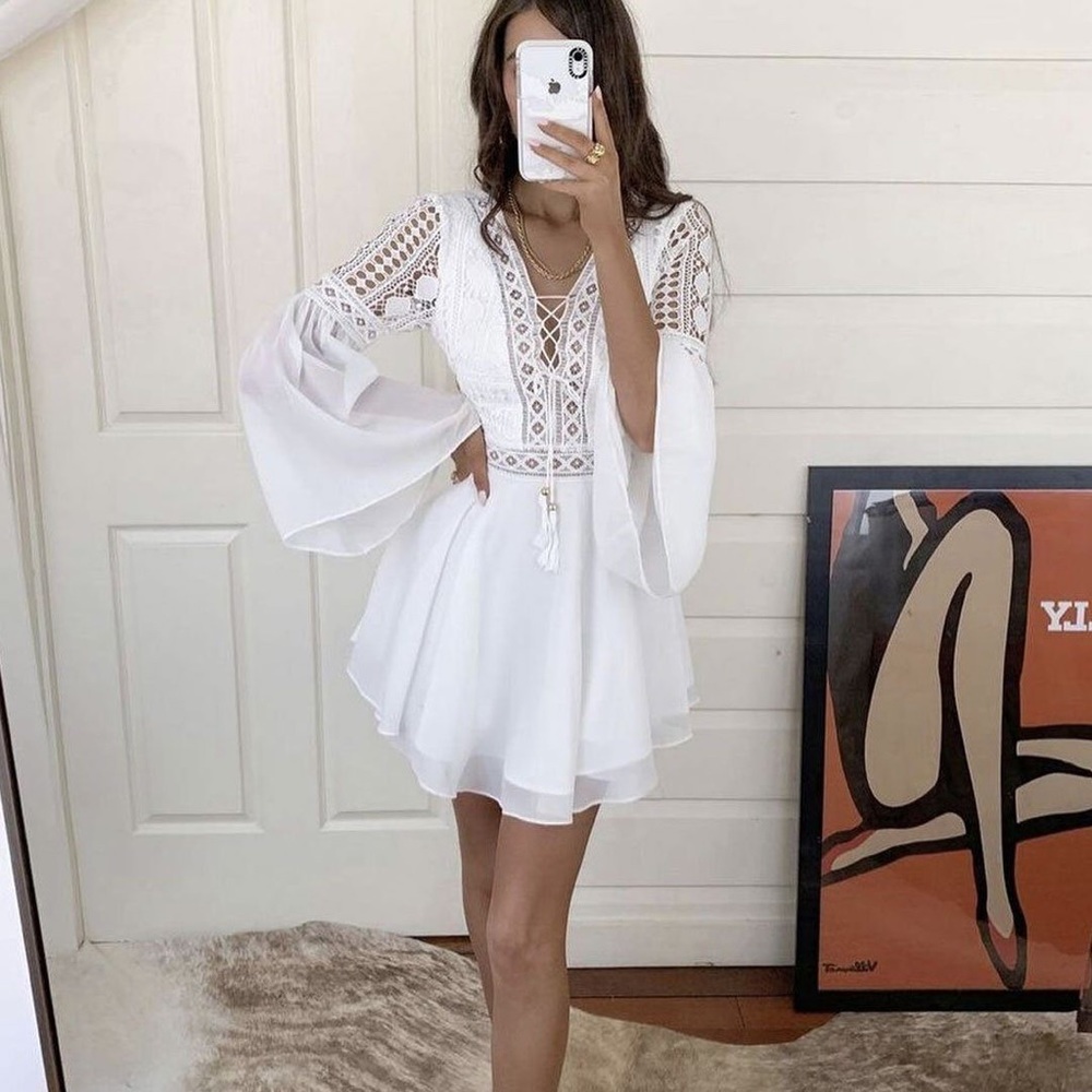 White engagement bachelorette party dress